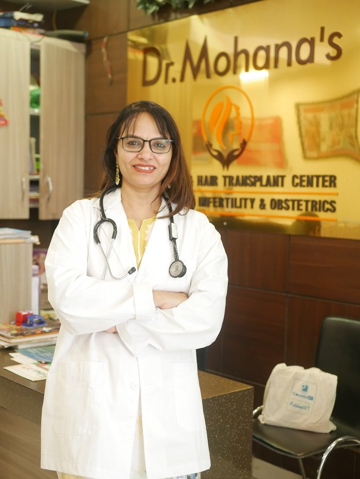 Dr. Archana Mohana at her Advanced OB/GYN Center in Indore, offering expert care in gynecology, high-risk pregnancy, infertility, and cosmetic procedures. 